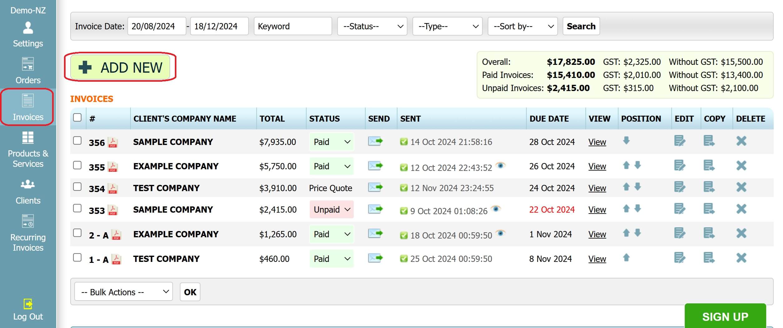 Step 1: How to create an estimate in INV24 New Zealand