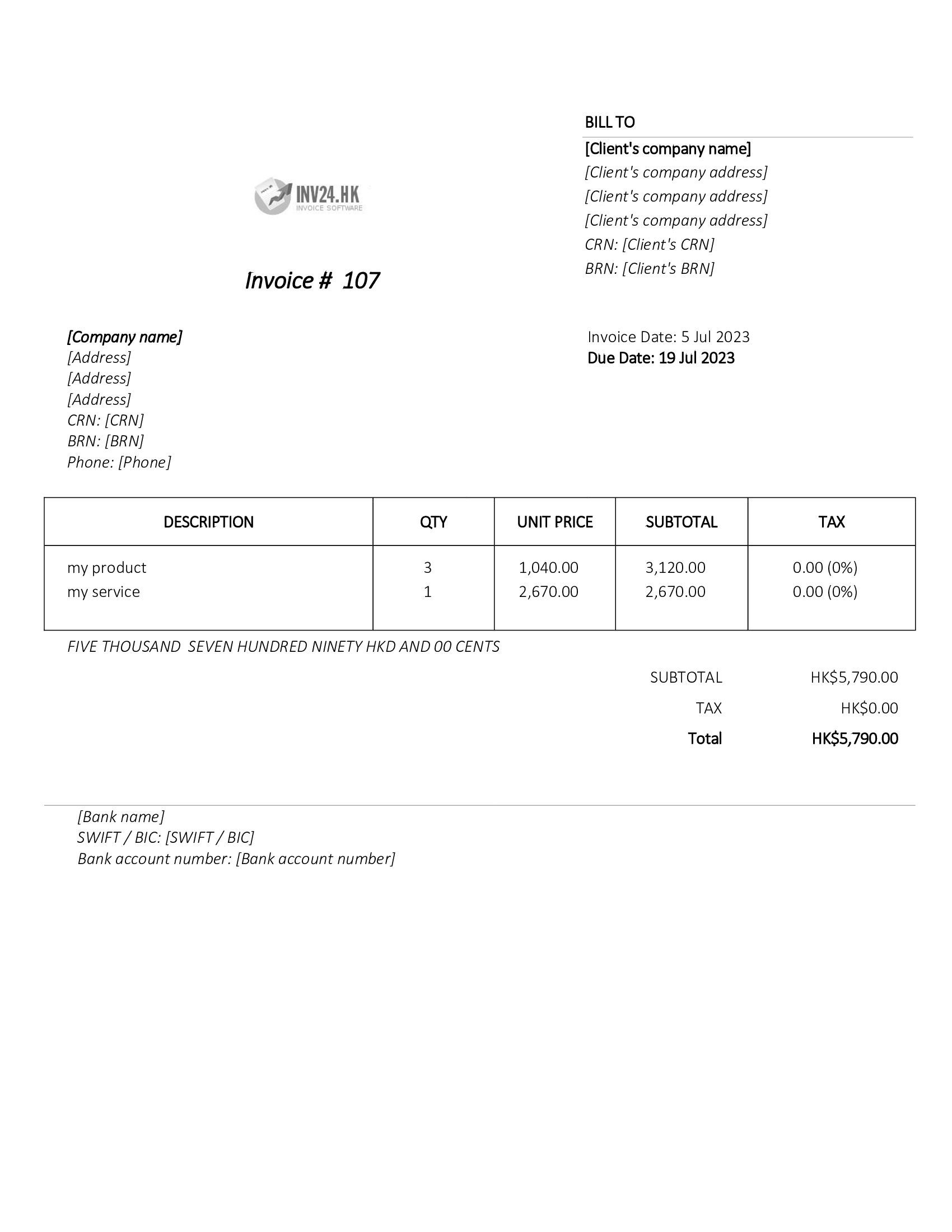 paper invoice