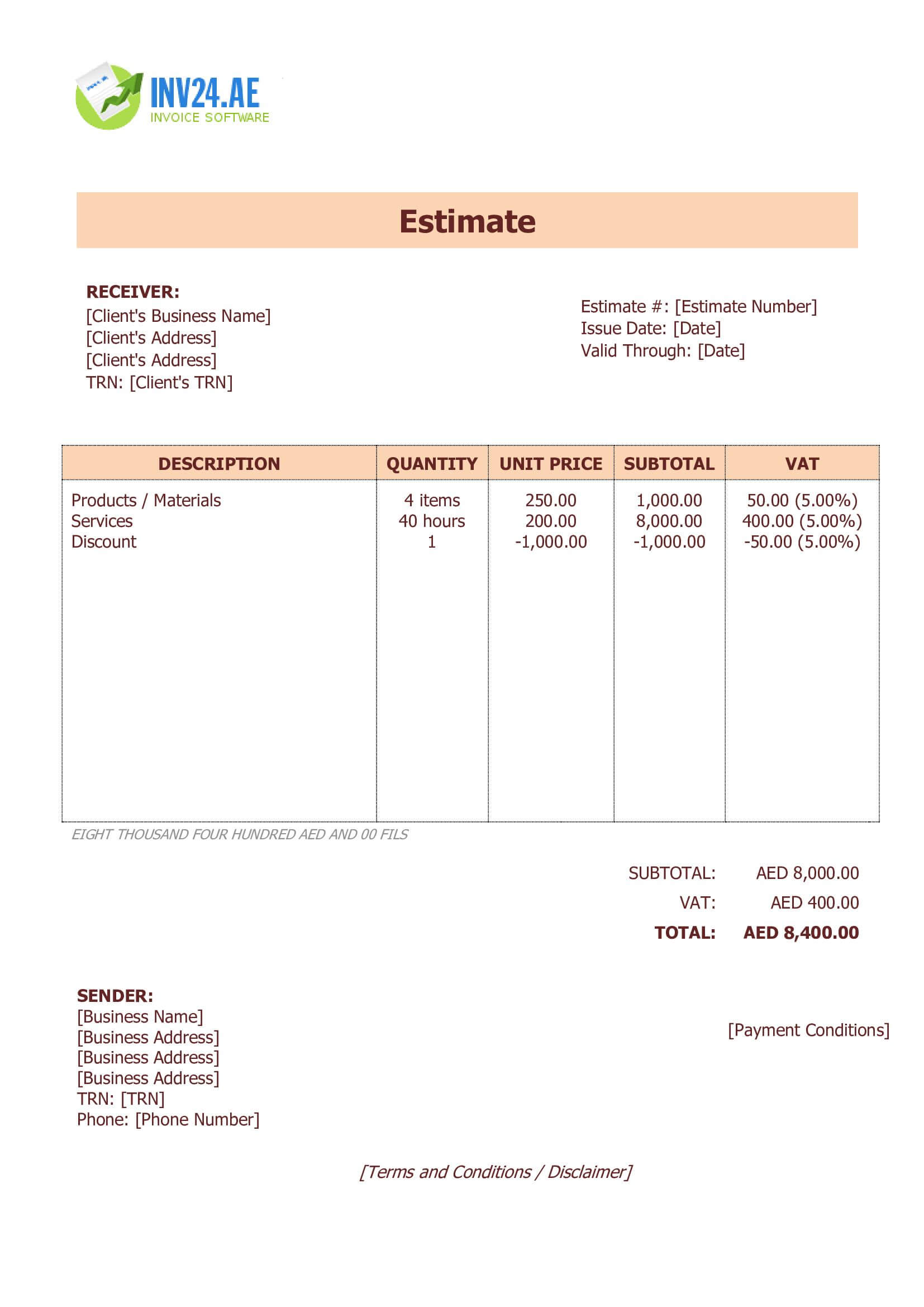 Professional Estimate Template for UAE (Word / Google Docs)