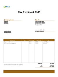 advance invoice template UAE advance invoice template UAE