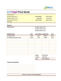 air freight quote template uae