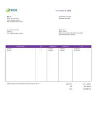 catering company invoice format uae