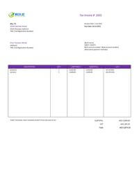 simple contractor company invoice format uae