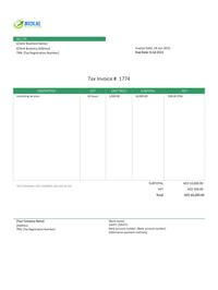 consulting invoice template uae