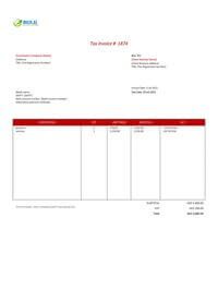 small business contractor invoice template uae