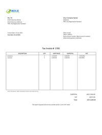 client service export invoice format uae