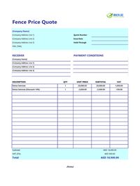 fence quote template uae