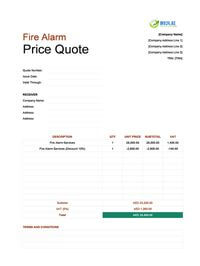 fire alarm quote template uae