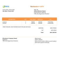 construction services freelance invoice template uae