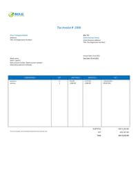 self-employed cleaner generic invoice template uae