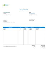 self employed chef generic invoice template uae