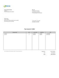 invoice draft uae for services rendered