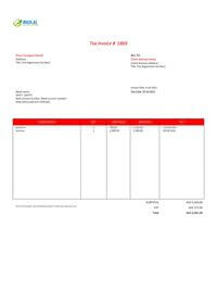 standard invoice layout uae