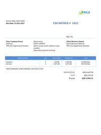 rent invoice sample uae