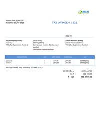 client service invoice sample uae