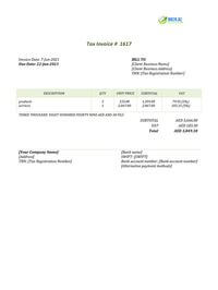 small business invoice template doc uae