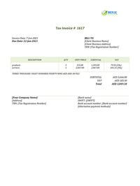 normal invoice template doc uae