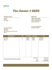 invoice template with bank details UAE