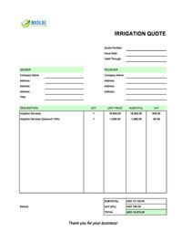 irrigation quote template uae