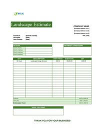 landscape estimate template uae