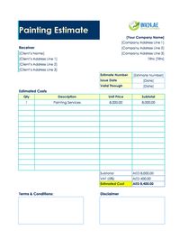 painting estimate template uae