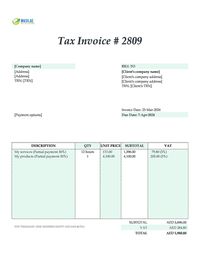 partial payment invoice template UAE