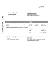 catering printable invoice template uae