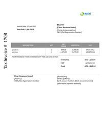 saas printable invoice template uae