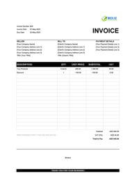 product invoice template uae