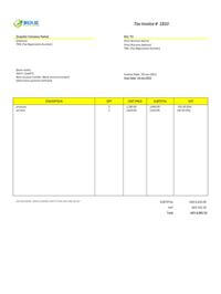 contractor purchase invoice format uae