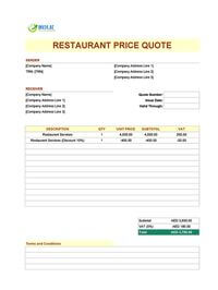 restaurant quote template uae