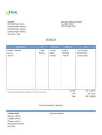 sales estimate template uae