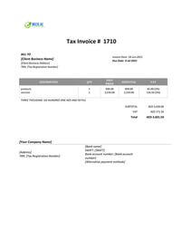 sales invoice template uae