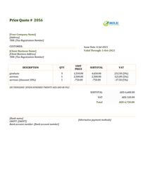 sales quotation template uae sales quotation template uae