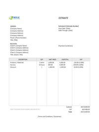 sample estimate template uae