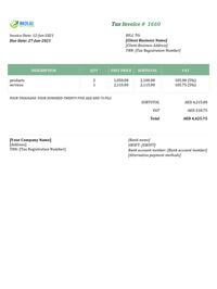 cleaning simple invoice template uae