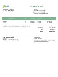 general store simple invoice template uae