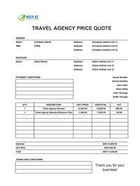 travel agency quote template uae