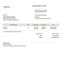 recording studio uae vat invoice format