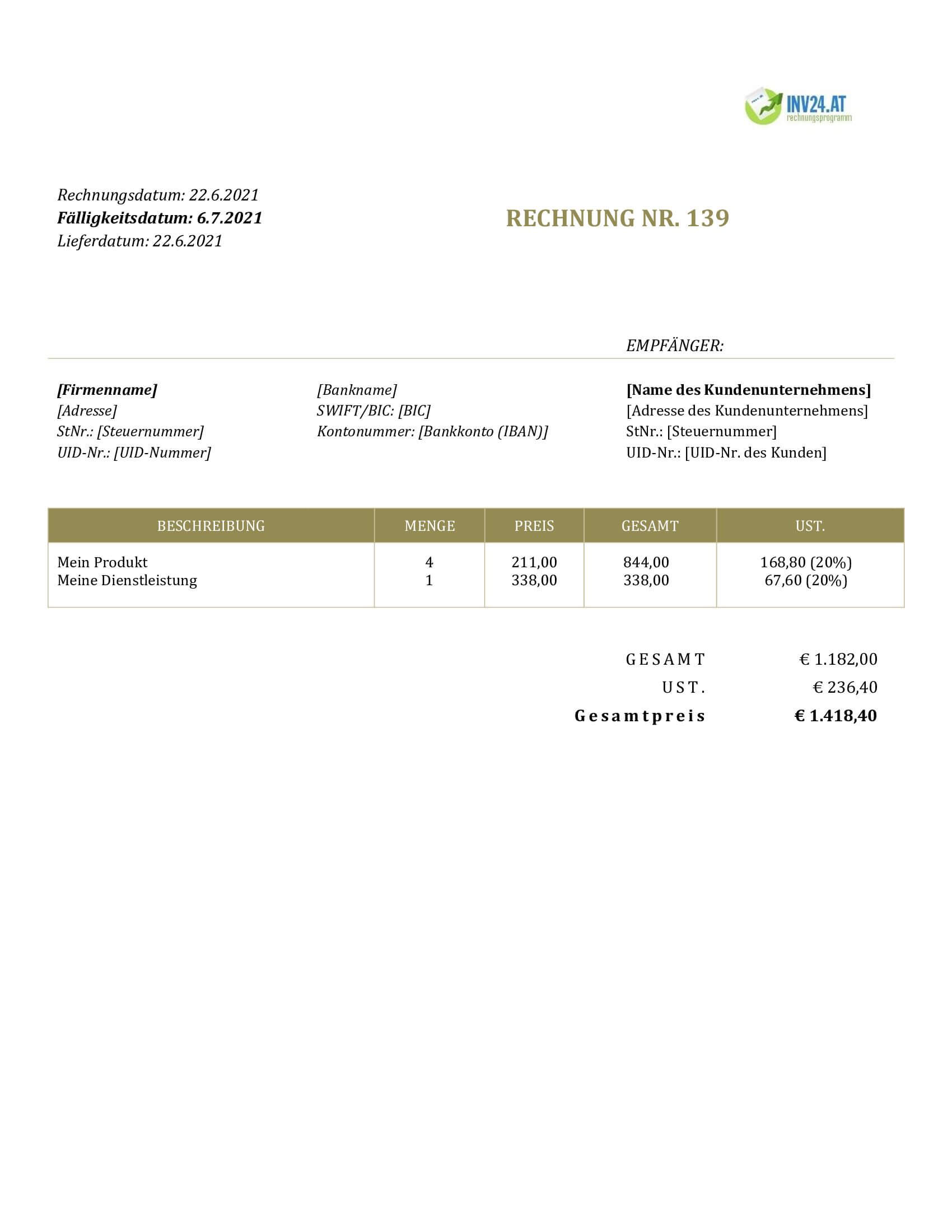 Rechnungen Beispiel Österreich Rechnungen Beispiel Österreich