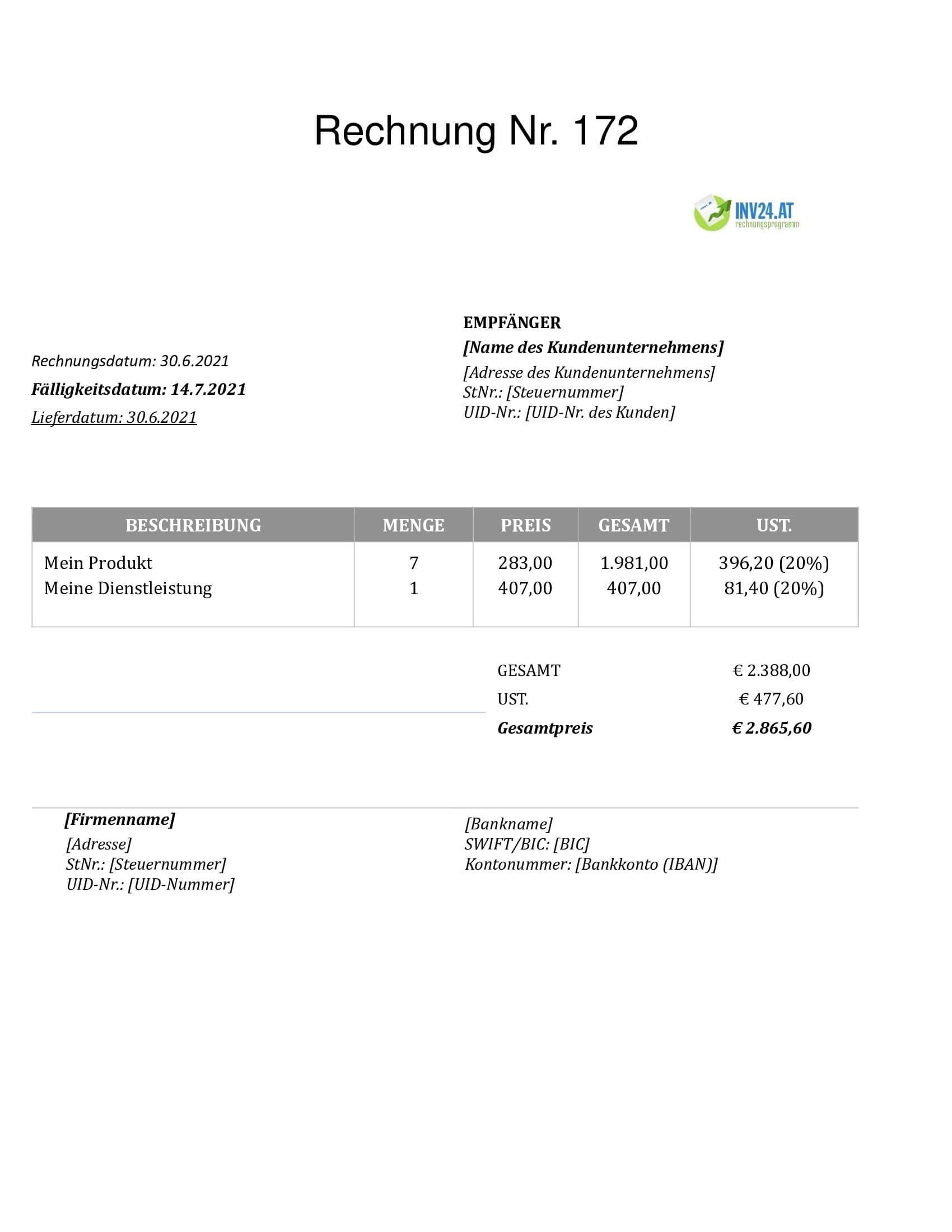Rechnungsvorlage Openoffice Österreich Rechnungsvorlage Openoffice Österreich
