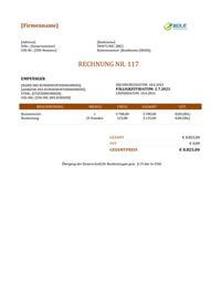 Rechnung Bauleistung Muster Österreich Rechnung Bauleistung Muster Österreich
