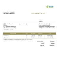 abn invoice template australia