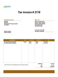 advance invoice template Australia