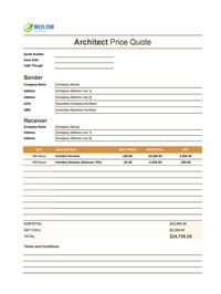 architect quote template australia