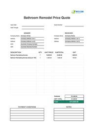 bathroom remodel quote template australia