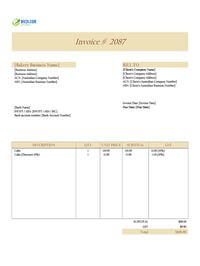 Cake invoice template australia