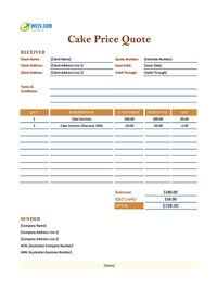 cake quote template australia