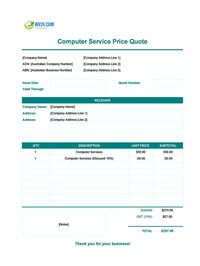computer service quote template australia