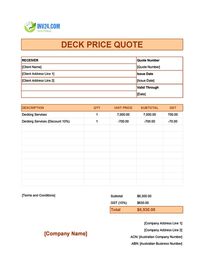deck quote template australia